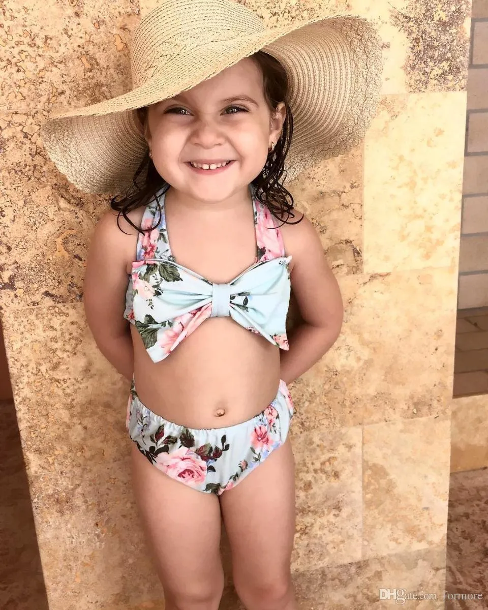 B b Petite Fille Bow Tie Bikini Maillot De Bain Pour Enfant Haut