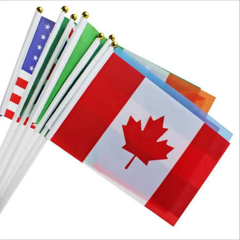 10 stks Nation Flag Embleem World Cup Wereldlanden Vlaggen Banner Hand Golvende Vlag