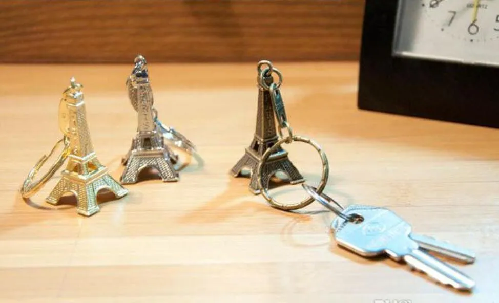 برج ايفل سبائك سلاسل المفاتيح مفتاح سلسلة حلقة المعادن فرنسا برج إيفل المفاتيح من حقيبة 3 لون