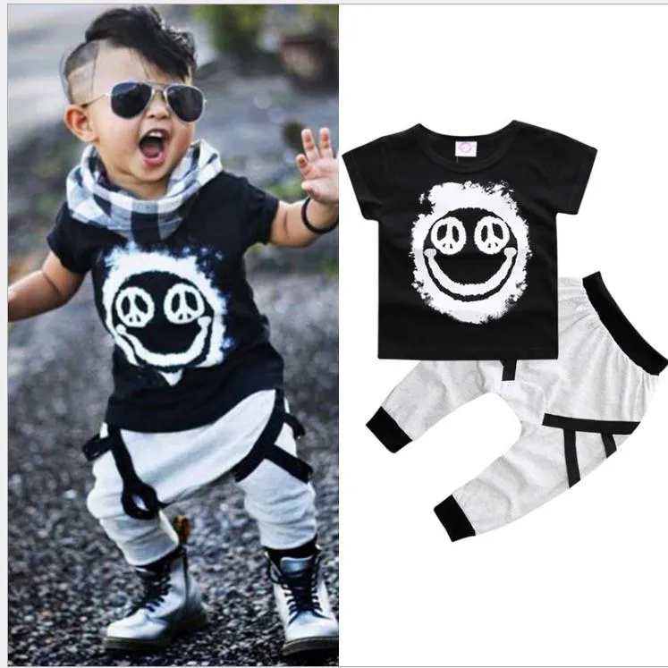 Bébé garçon vêtements 2pcs t-shirts à manches courtes + pantalons enfants garçons vêtements d'été