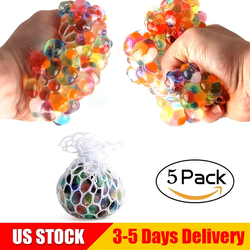 Mesh Squishy Ball 5 Pack 6CM Rubber Vent Grape Non Toxic Anti Stress