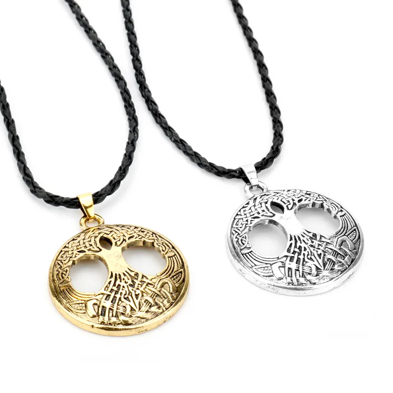 Dongsheng Amulet Slavic Necklace Nordic 바이킹 목걸이 셀 릭 노트 나무 펜던트 펜던트 남성용 목걸이 목걸이
