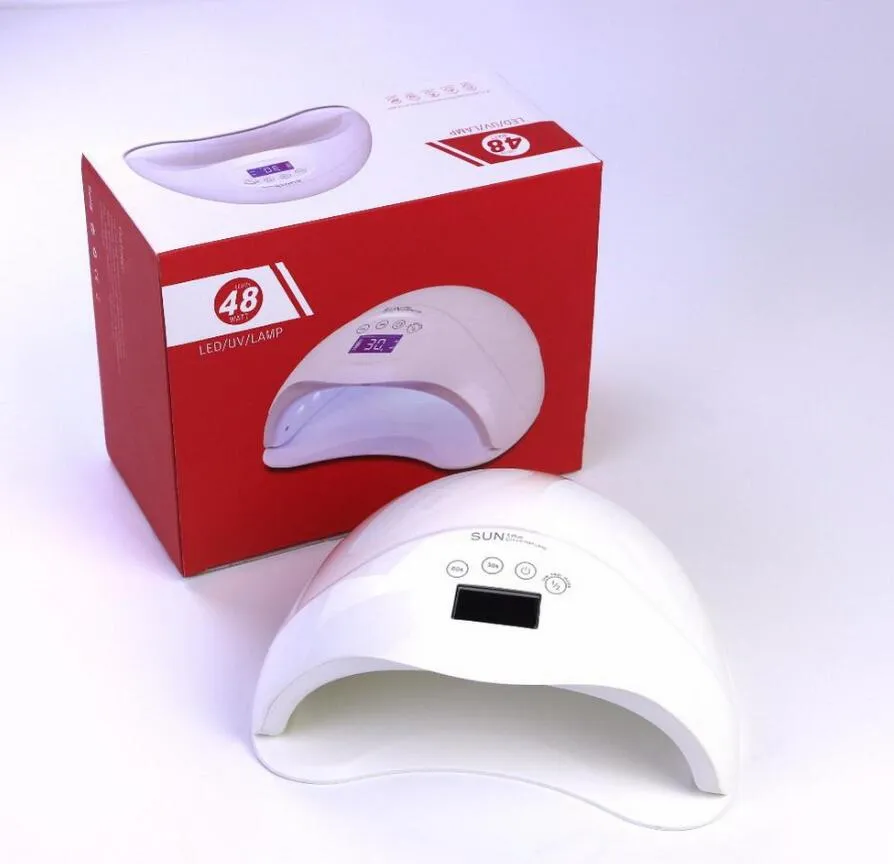 48W Nail Dryer Dual UV LED Nail Lamp Gel Polish Curing Light met Bottom 30s / 60s Timer LCD-scherm voor nagels Nail Dryer