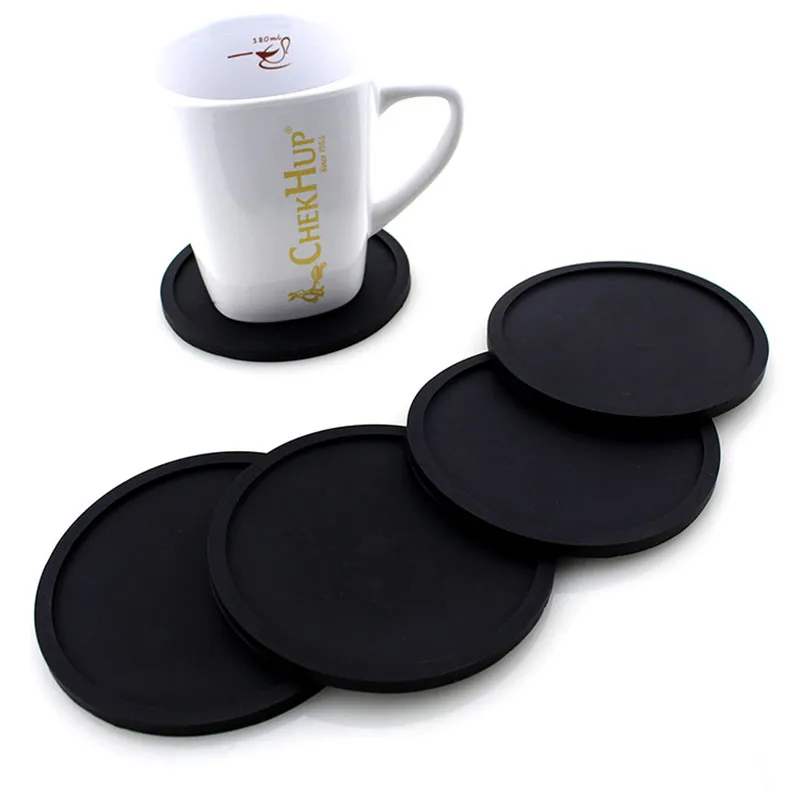 set Silicone Drink Coaster Sous-Vêtement En Caoutchouc Antidérapants Coupe Plat Mats avec Base Pot Titulaire Durable Flexible Home Kitchen Outils Party Gifts