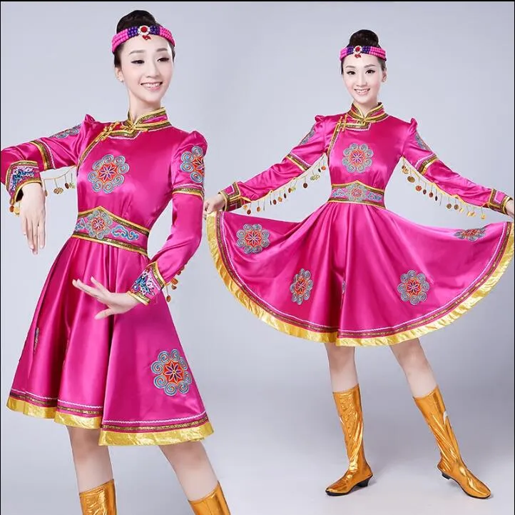 Mongolia dance clothes chinese minority clothing apparel Mongolia clothes