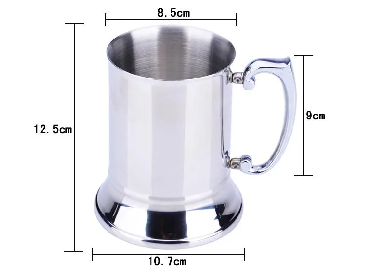 /carton High quality mirror 450ml Double Wall stainless steel tankard,stainless steel beer mug,stainless steel stein SN1383