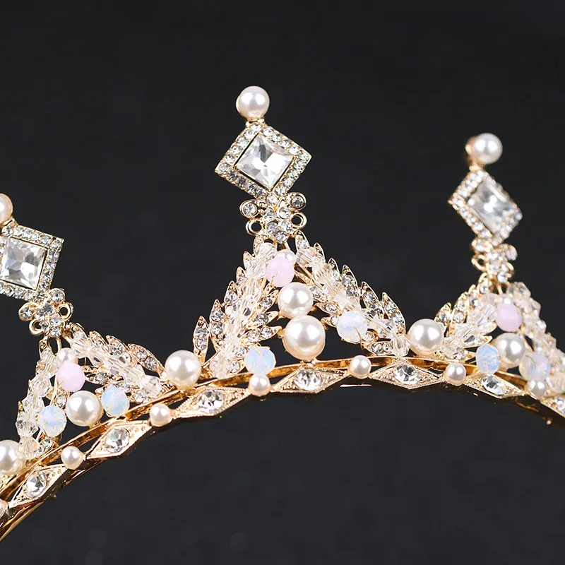 Barokke parels kristal bruids kronen haarbanden goud bruids tiaras hoofdbanden bruiloft diadeem koningin kroon tiara bruiloft sluier haar acc8321858