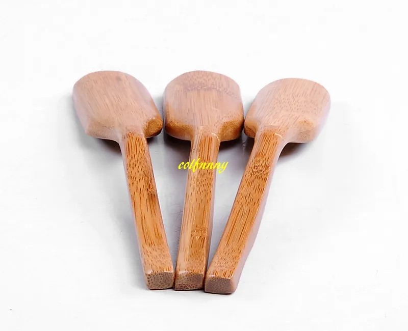 20 sztuk / partia 16x3cm Naturalny Bambus Chiński Mini Herbata Liście Łopata łyżeczki Brown W proszku Kawa Scoops Spoon Tea Spoon Spatula Tea Akcesoria