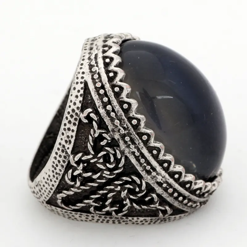 Dernière mode bijoux d'humeur luxe couleur changement verre pierre anneau argent plaqué anneau RS036-029