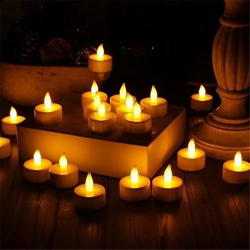 Luci da tè a LED Candele votive senza fiamma Candela Lampadina Piccola candela elettrica finta da tè Realistica per regalo da tavola di nozze