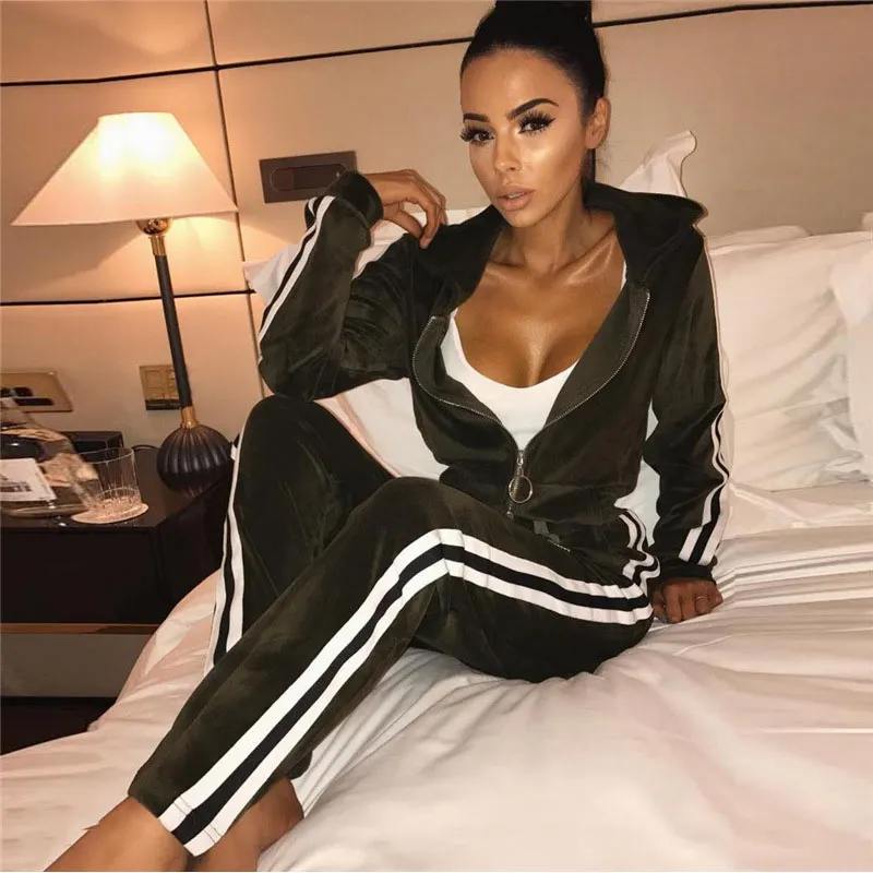 Velvet black adidas tracksuit top