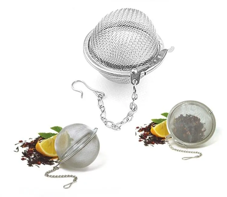 Rostfritt stål Tea Infuser 4.5cm / 5,5cm / 7cm / 9cm Te Potte Infusers Sphere Mesh Tea Siler Ball Sn1111