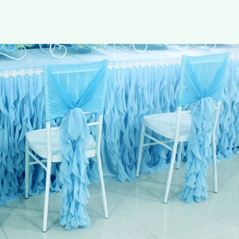 New Design CREAM COLOR Pre- tied Willow Chair Normal Banquet Chiavari Chair Sash With Freely Wedding Decoration