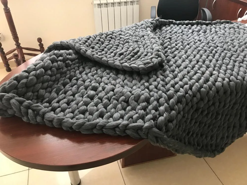 120x150cm home decor chunky knit throw blanket wool handmade arm knit super soft thick cable knit weighted blanket online