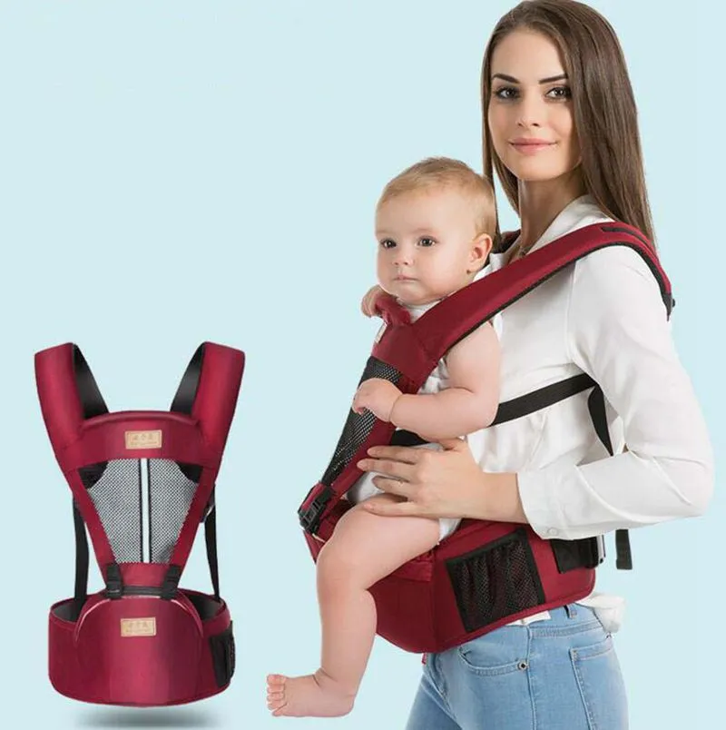 Respirável Bebê Cintura Tamborete Crianças Confortáveis ​​Ombros Transportadora com assento do quadril Criança Sling Mochilas 4 Cores DHT358