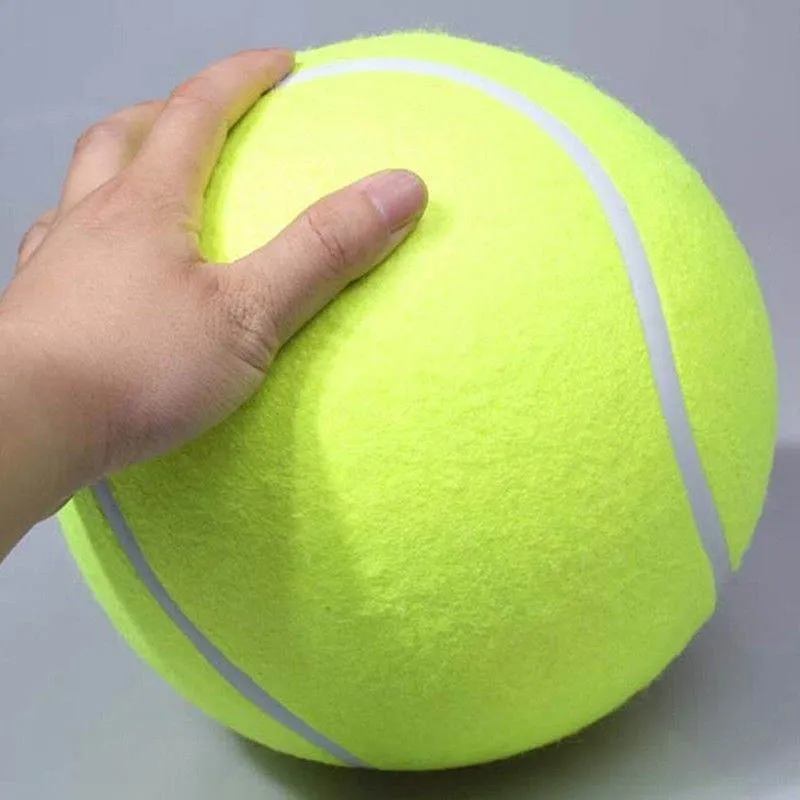 24 cm jätte tennisboll för husdjur tugga leksak stor uppblåsbar bollsignatur mega jumbo husdjur leksak boll levererar utomhus cricket269m