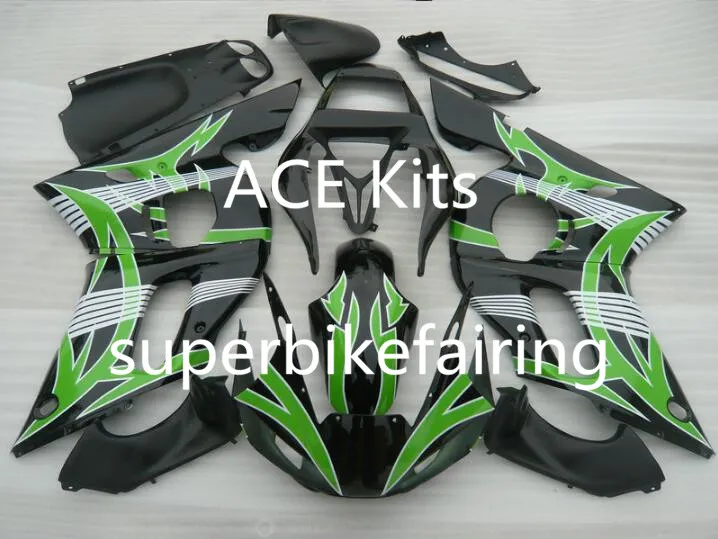 3 hediye Yeni Sıcak ABS motosiklet Fairing kitleri Için 100% Fit 1998 2002 YAMAHA YZF R6 YZF-R6 1998 2002 YZFR6 YZFR6 98 02 Siyah Yeşil P27I