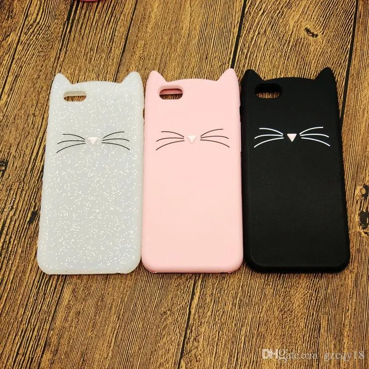 KOKO Cat 3D Cartoon Cute Case para iPhone X XS MAX XR 8 7 6 6s Plus 5 5s Se Funda para celular Fundas de silicona blanda Kawaii Contraportada