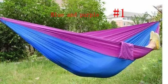 Nylon portátil Única Pessoa Hammock 230 * 90 cm Parachute Parachute Tecido Hammock Para Viagem Caminhadas Mochila Camping Rede