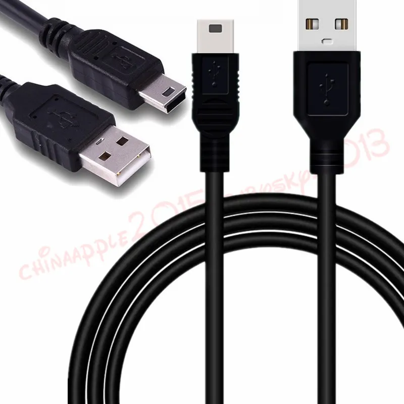 Mini 5Pin V3 Oplaadkabel 80cm Black Color USB-oplader Kabels voor MP3 MP4 Digitale Camera GPS DVD Media Player