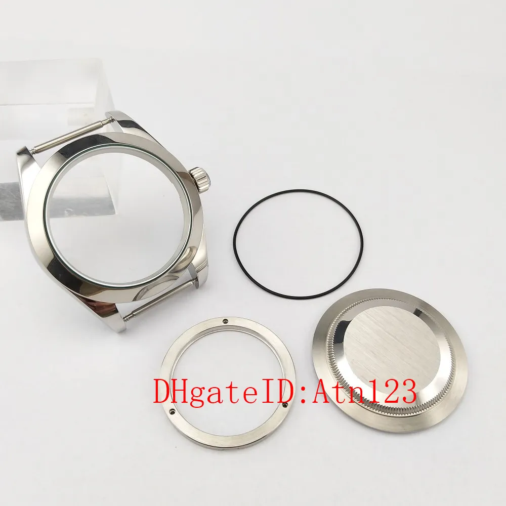 40mm silver i rostfritt stål handledsavägg fall fit eta2836 miyota 8205 8215 821a Mingzhu DG2813 3804 Rörelse P707226Y