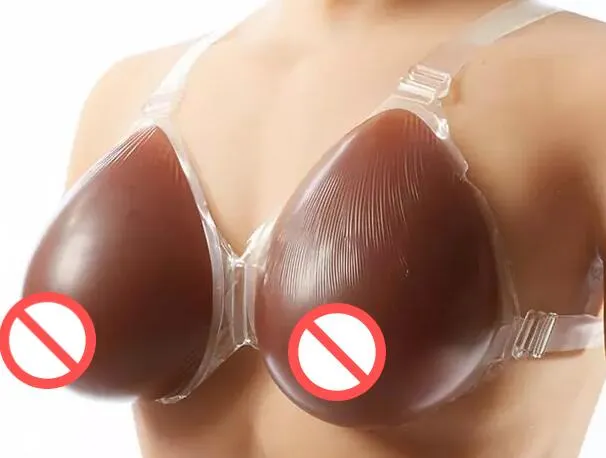 D cup Coffee Fake Silicone breasts Forms with strap Dark Silicone bra false boobs Tits for crossdresser Tits faux seins vagina travesti