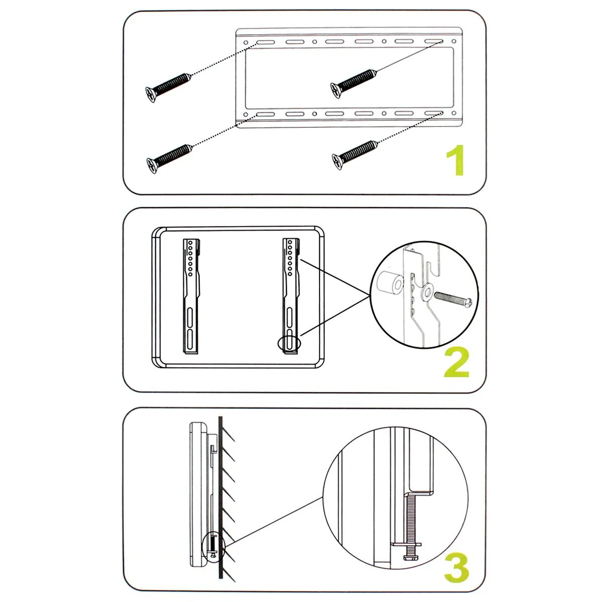 Preto 14 '' - 32 '' Angle Livre Panel Liso TV de parede Suporte Metal Vesa 100x100 200x200 mm 10 conjuntos / lote