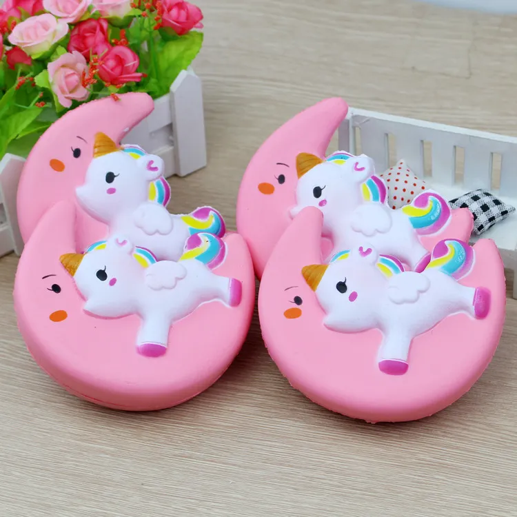 Slow Rise Squishy Unicorn Moon Icecream Flash Powder Kawaii Charms Hanger Riemen Kerstcadeau Stress Reliever