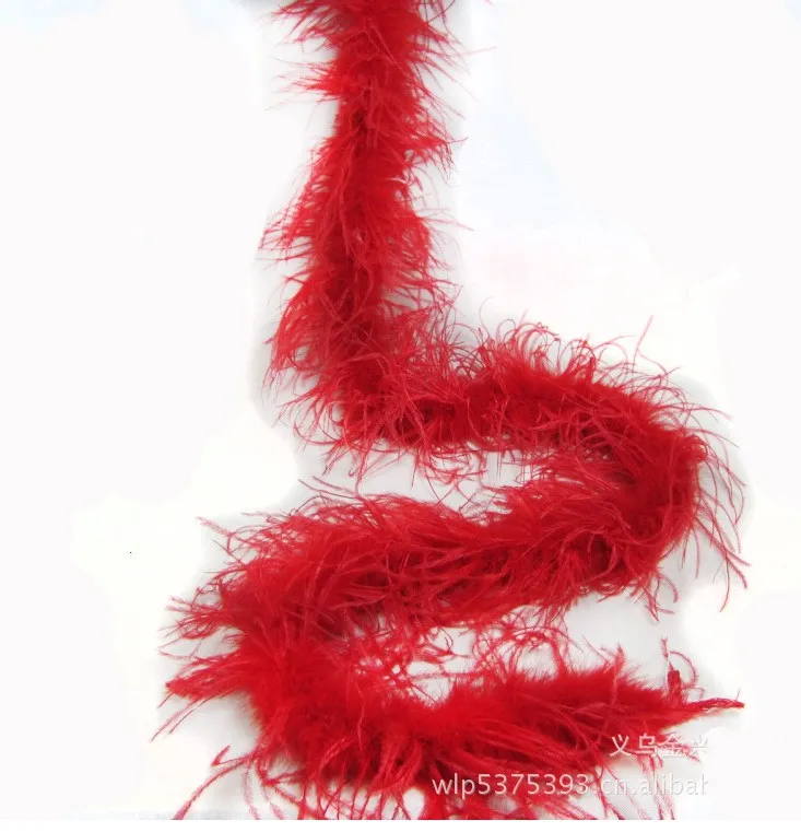 GRATIS Frakt 10 st Red Strich Feather Boas 1 PLY Thinckness för bröllopshantverk Sewing Event Decor