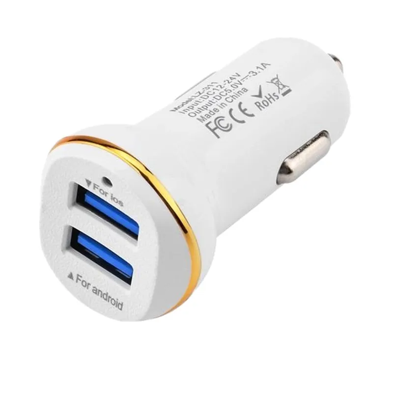 Schnelle Dual-USB-Anschlüsse 3,1 A Autoladegerät Adapter Ladegeräte für Samsung S7 S8 Android-Handy GPS MP3