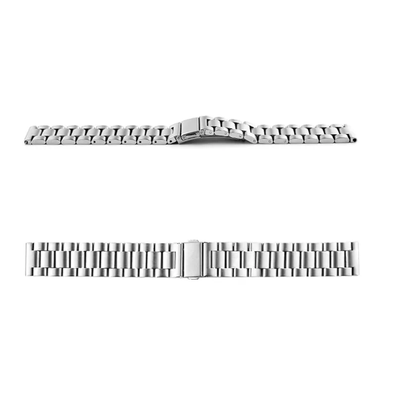 Universal Full Solid stainless steel Bands Couple Watch Band Strap Suitable for men and women buckle snaps high quality