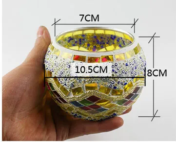 원형 모자이크 유리 촛대 홀더 뜨거운 홈 장식 랜 턴 캔들 홀더 파티 웨딩 크리스마스 포함 촛불 WX9-312