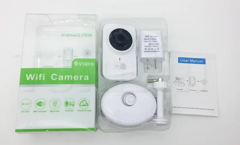 V380 mini WiFi IP -kamera trådlöst 720p HD Smart Camera Fashion Baby Monitor med detaljhandelspaket2287020