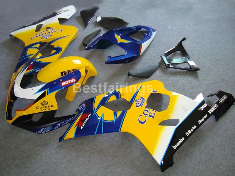 Högkvalitativ kit för SUZUKI GSXR600 GSXR750 2004 2005 Blue Yellow White GSXR 600 750 K4 K5 Fairings GT54