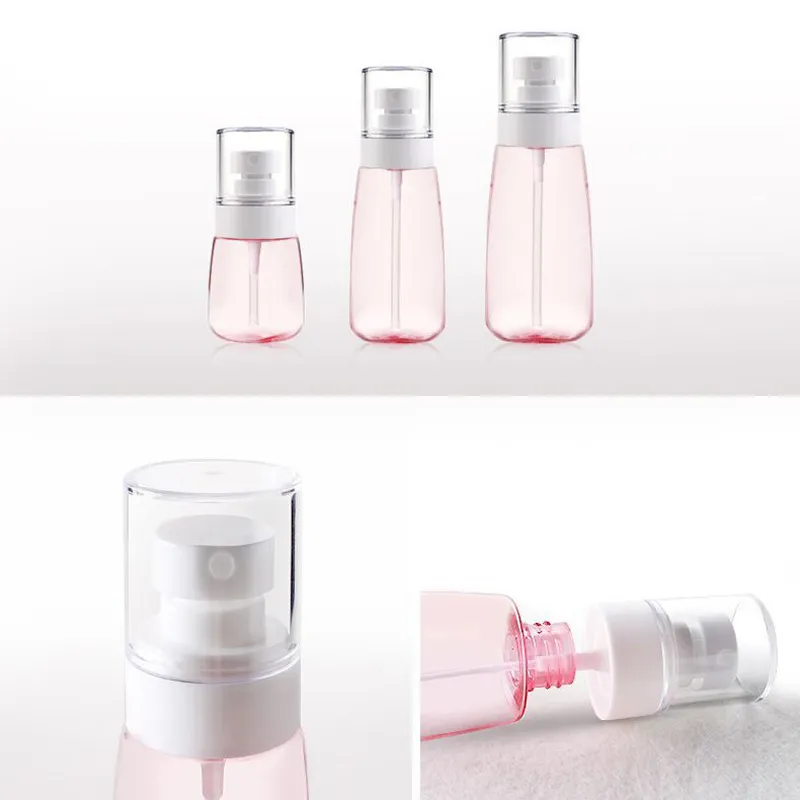 30ml 60ml 80ml 100ml Rensa rosa blå 30ml-100ml UPG-flaska plastsprayer. Mist PET PETG-flaskor Travel Refillable Perfume Container