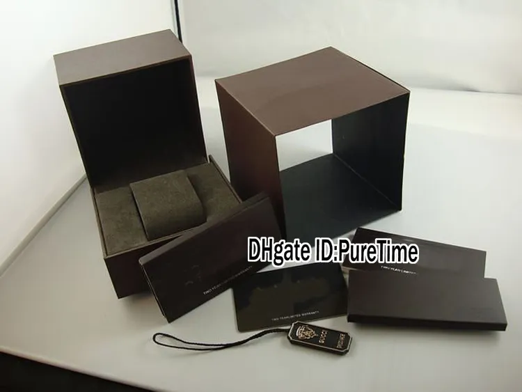 Hight Quality New Brown Watch Box 전체 오리지널 남성 남성 여성 시계 상자 인증서 카드 선물 종이 가방 GCBox 저렴한 pureti184g