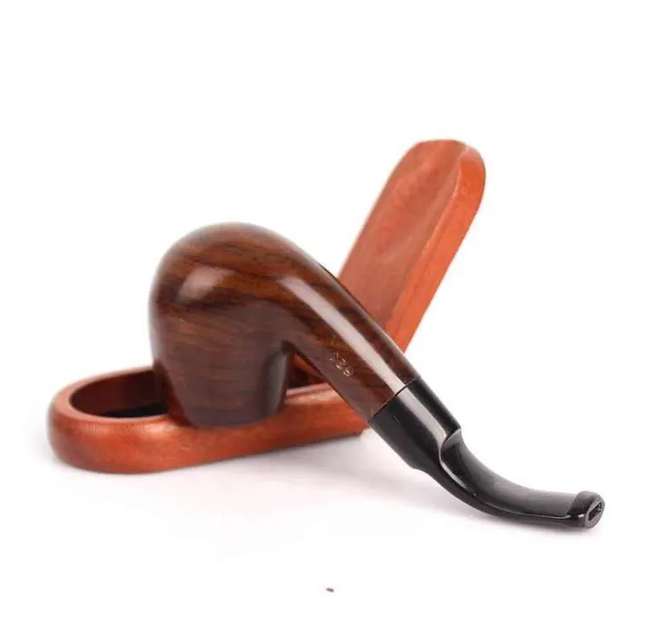 New ebony pipe man curved filter portable ebony pipe smoking accessories