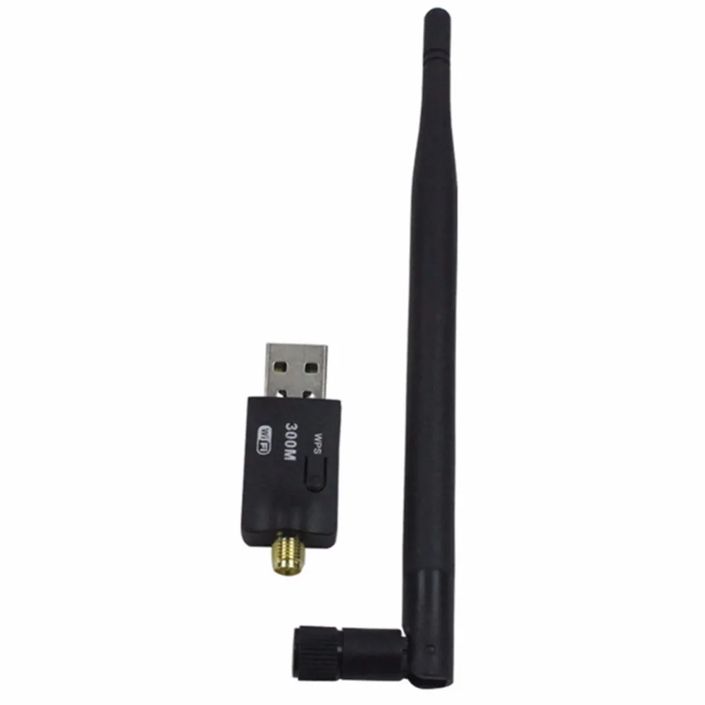 300Mbps 11n USB WiFi Internet Dongle Mini Wireless N Nätverkskortadapter med 5DBI-antenn Stödjer Windows, Mac OS, Linux