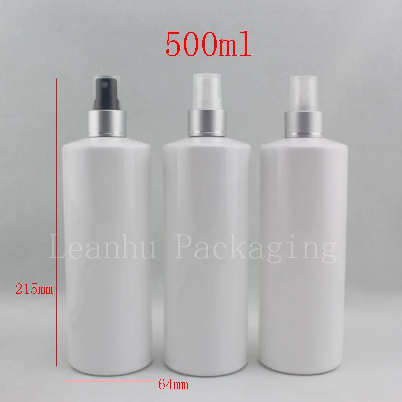 アルミニウムスプレー包装、大容量ファインミスト噴霧器ボトル、香水スプレーリフィル付き500ml×12の空の白いペットボトル