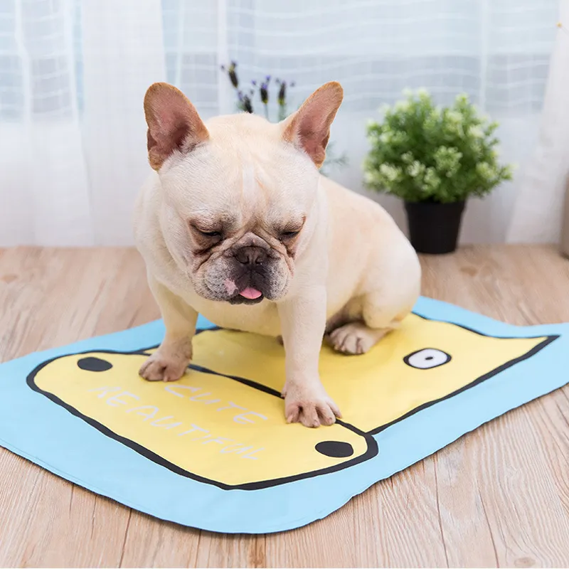 Summer Pet Ice Mat 68cm Cooling Pad Sleeping Mats Tearing resistance Easy to Cleaning Cartoon Dog/Pet Bed
