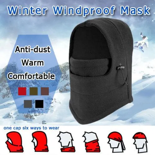 Toute nouvelle capuche thermique en plein air cyclisme Ski hiver coupe-vent masque complet chapeau huit couleurs livraison directe