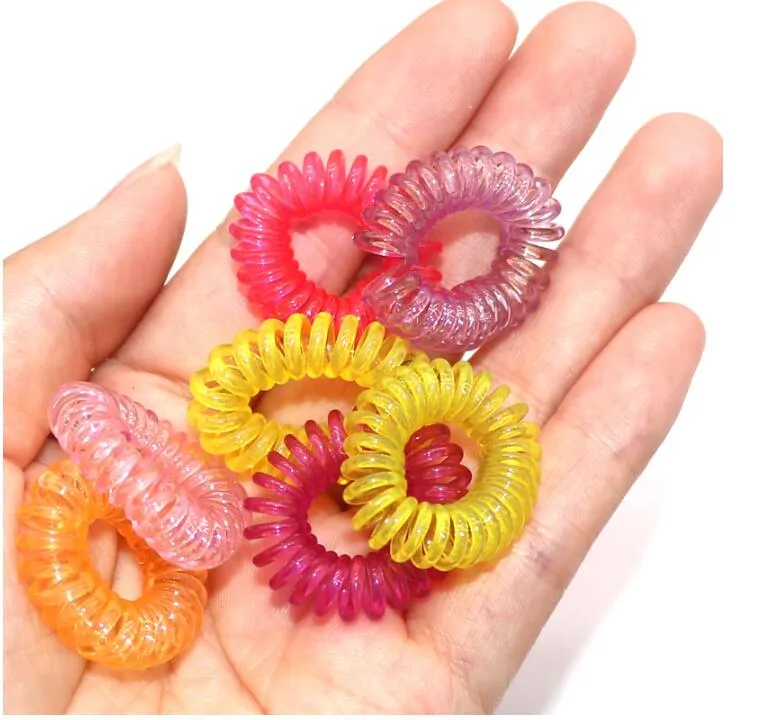 New Hair Ring Rope Scrunchy Telephone Wire Line Cord Gum Women Elastic Rubber Band Headwear Ponytail Holder Hairband