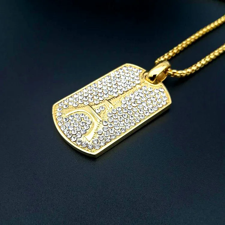 Mode Eiffelturm Anhänger Halskette Für Männer Frauen 18 Karat Gold Überzogene Ice Out Ketten Hiphop Zirkon Halskette Hip Hop Schmuck