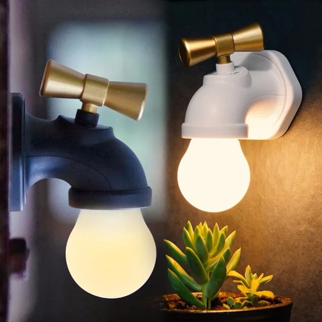 Creative Faucet Type Inteligentne sterowanie głosowe LED Night Lampa USB Rechargeable Dotknij Night Light Home Korytarz Oświetlenie Dzieci Prezent