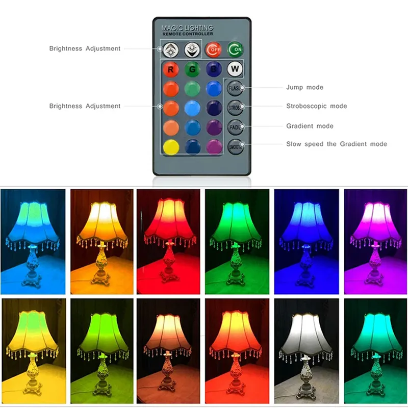 新しいE27 RGB LED電球3W 5W 10W LEDランプスポットスマート電球LED電球RGB 24Key IRリモコンホームクリスマス