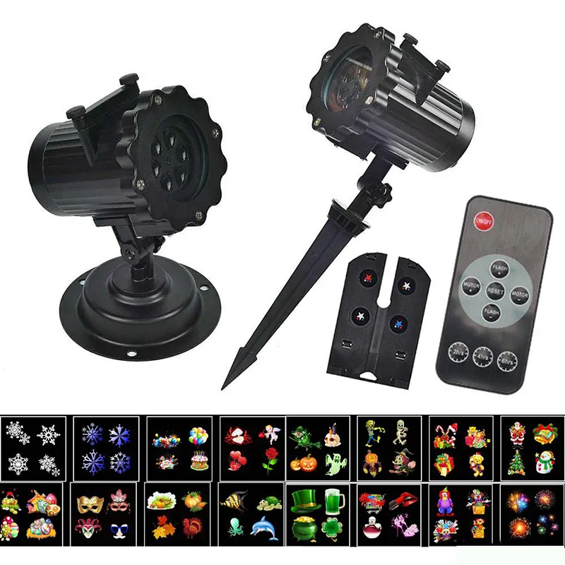 Luzes do projetor de Natal Efeitos de LED 16Pieces padrão à prova d'água Luz da paisagem com 16 slides iluminação dinâmica para a festa X-Mas Holloween Luzes do projetor de Natal Efeitos de LED 16Pieces padrão à prova d'água Luz da paisagem com 16 slides iluminação dinâmica para a festa X-Mas Holloween