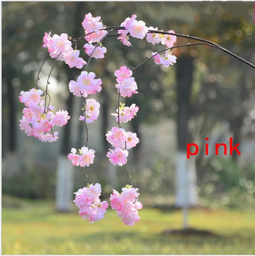 50 pezzi di ciliegio artificiale ramo fiore appeso a parete Sakura 138 cm centrotavola matrimonio fiori decorativi artificiali