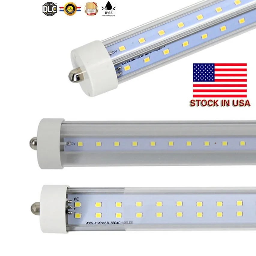 2400 mm LED-Röhre T8 72 W V-förmig und Dural-Reihe doppelseitig SMD2835 LED-Lichtröhren 8 Fuß LED AC 85–265 V UL DLC