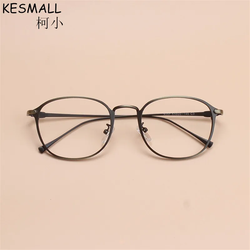 Kesmall 2017 vintage óculos ópticos quadro homens mulher liga oval quadro fino óculos moda lente clara miopia oculos por 202