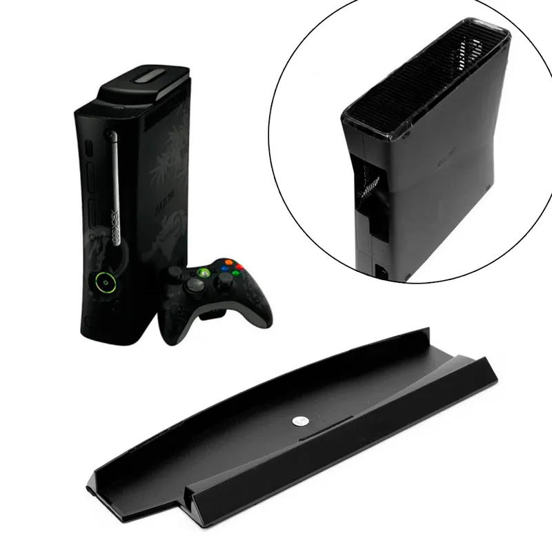 PS3 Vertical Stand with Cooling Fan for PS3 Super Slim 4000 4012 Console Space Saving Mount Bracket Holder Black